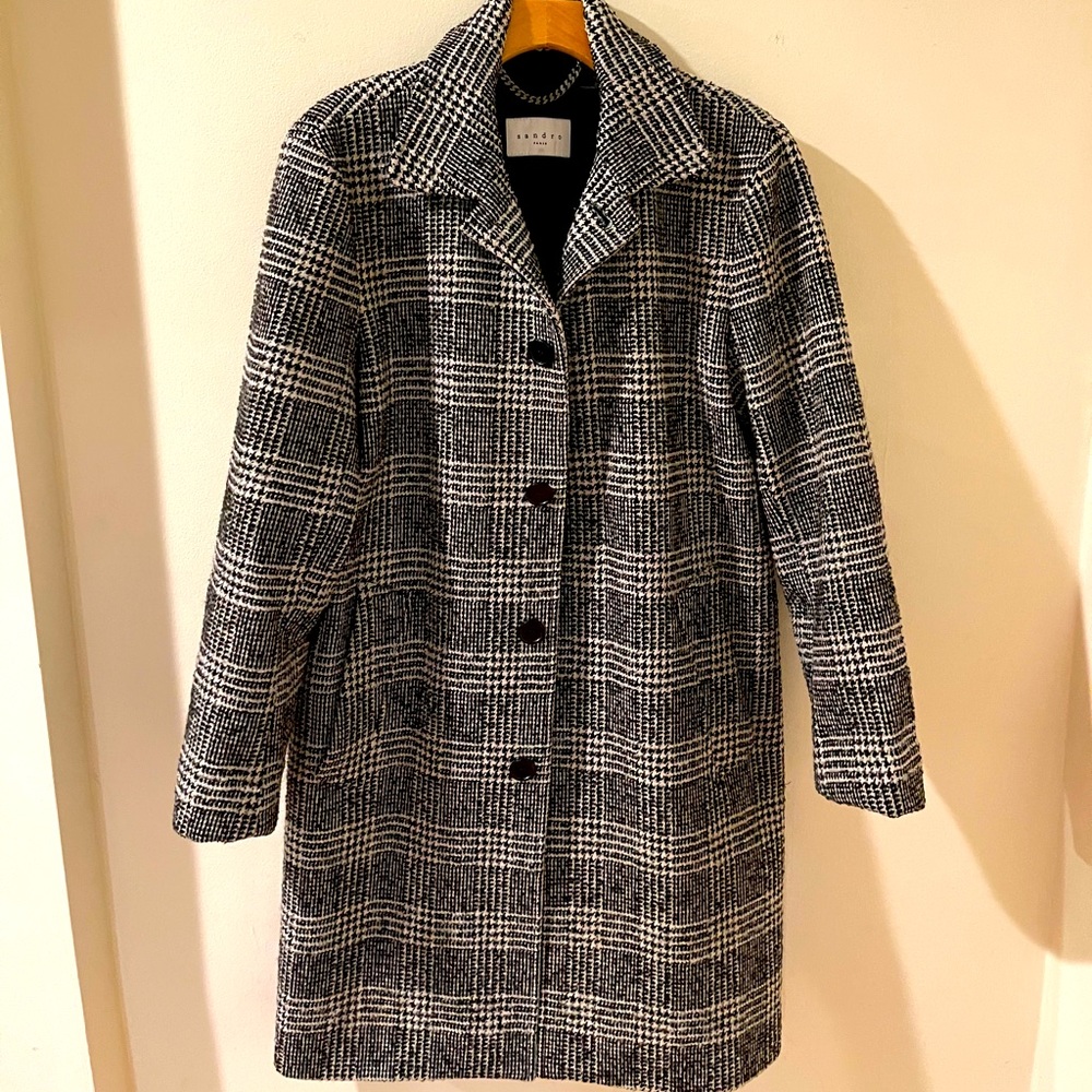 Sandro Plaid Coat
